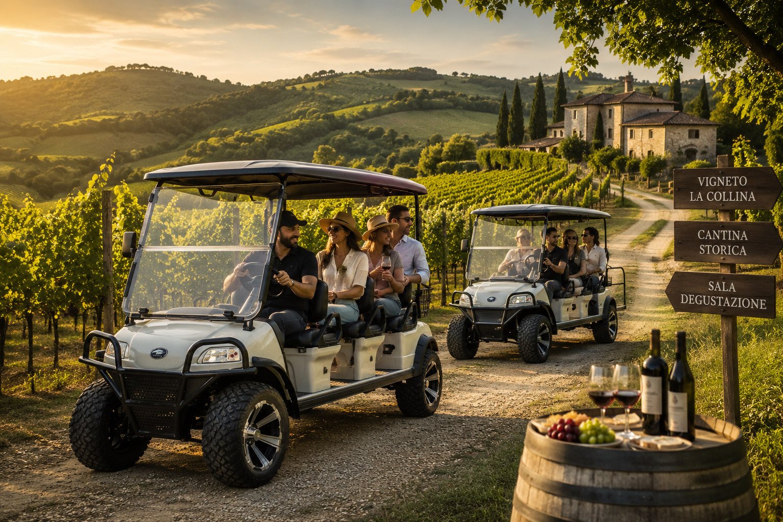 Golf cart elettrico per attivit&agrave; professionali